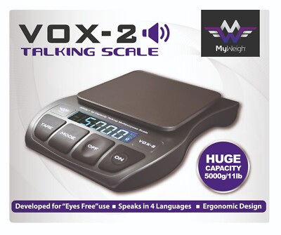 My Weigh VOX2 sprechende Küchenwaage Sehbehindert Sehbehindert 5 kg x 1 g