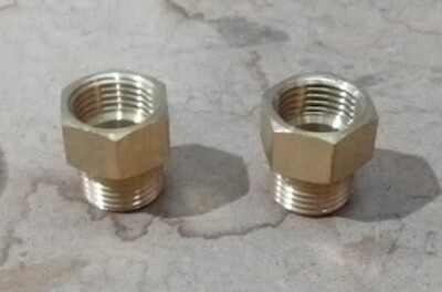 SET OF 2 - Brass Adapter Fitting - 1/2 Inch BSP Female X 1/2 Inch NPT Male