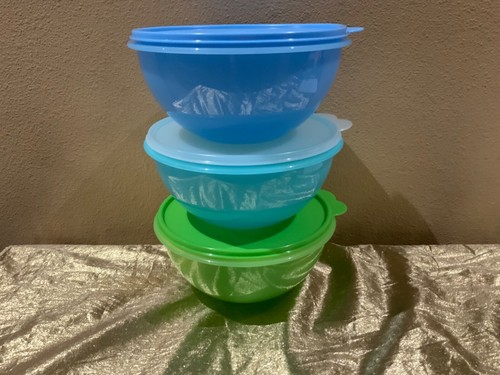 New Tupperware Beautiful Colors Set 3 Wonderlier Mixing Nesting Bowls ...