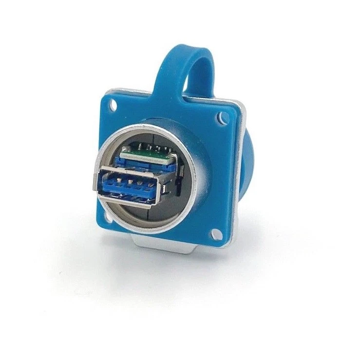 USB 3.0 Circular Male Plug & Female Socket Connector w/20" Cabl Waterproof Metal - Image 3 of 4