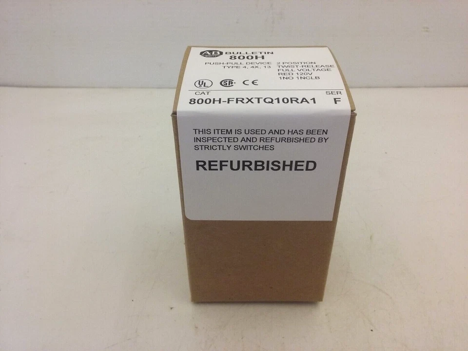 ALLEN BRADLEY 800H-FRXTQ10RA1 PUSH-PULL TWIST-RELEASE RED 120V 1NO 1NCLB SER.  F - Image 2 of 4