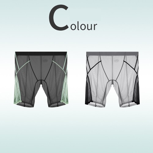 Men Ice Silk Transparent Shorts Thin Quick Dry Breathable Running Sports Briefs - Picture 20 of 37