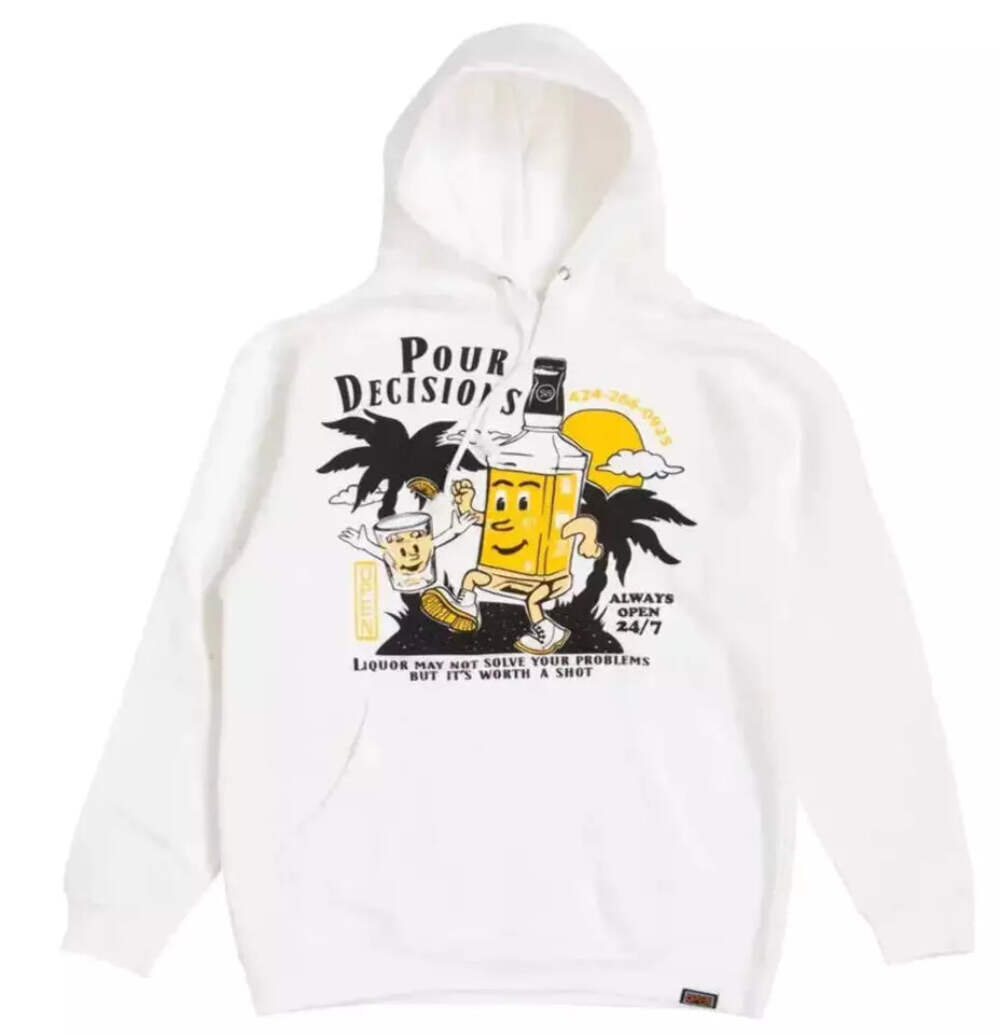 Открытая мужская толстовка 925 с капюшоном Pour Decisions, белая Унисекс