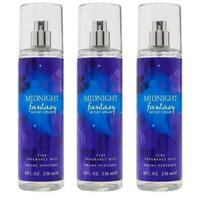 PACK OF 3* MIDNIGHT FANTASY by Britney Spears for Women Fine Fragrance Mist 8 oz