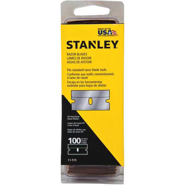 Stanley 11-515 Professional Glass Scraper Blades (100 mm x 40 mm), 100 pcs