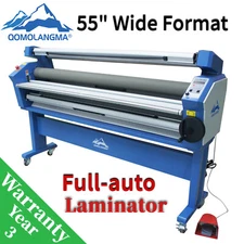 55" Full-auto Cold Laminator Heat Assisted Wide Format Laminating Machine US
