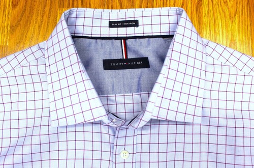 CHEMISE SLIM FIT TOMMY HILFIGER 100 % COTON BLEU ET ROUGE FONCÉ 2X-LARGE, XXL - Photo 2/3