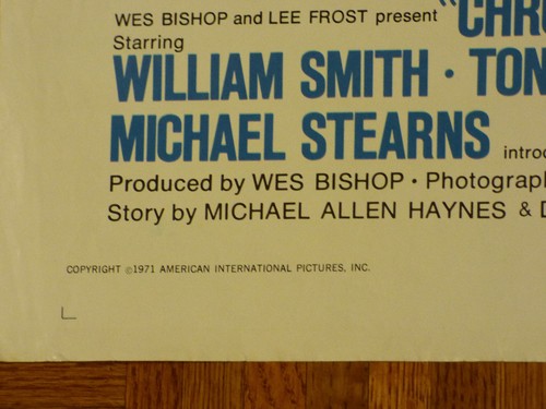 CHROME AND HOT LEATHER ORIGINAL 1971 ONE SHEET MOVIE POSTER WILLIAM SMITH YOUNG - Picture 2 of 9