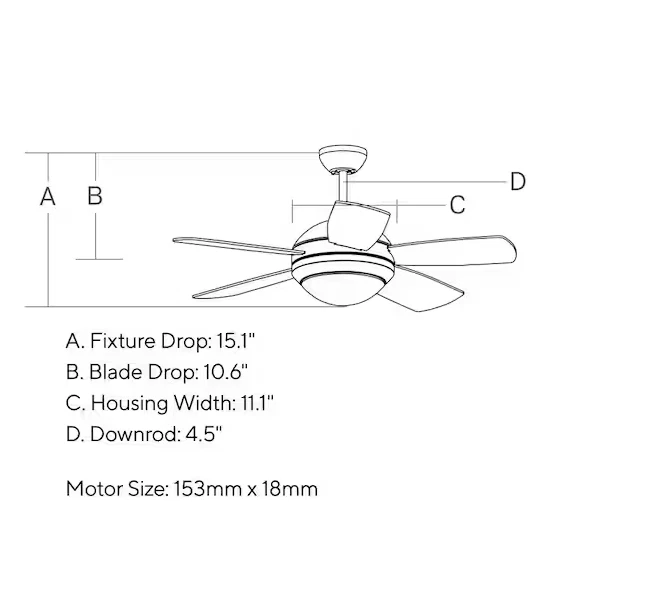 Generation 5DIC44RBD-V1 Discus Classic II 44 Ceiling Fan with LED Light - Image 4 of 4