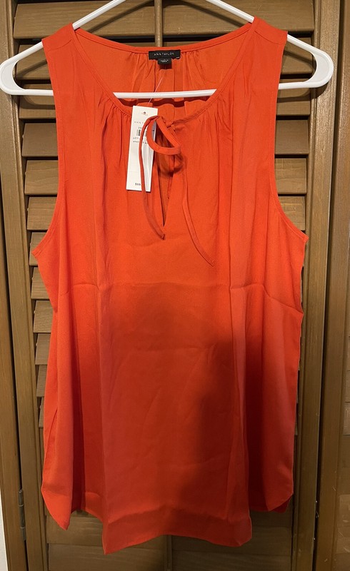 New Ann Taylor Sleeveless Tie Neck Blouse Size L