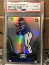 Vladimir Guerrero Jr Rookie Card! PSA 10 Gem!Panini Chronicles Certified Green!