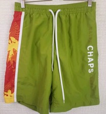 Chaps Ralph Lauren Men's M Green  Floral Swimming Trunks Drawstring 9" Inseam