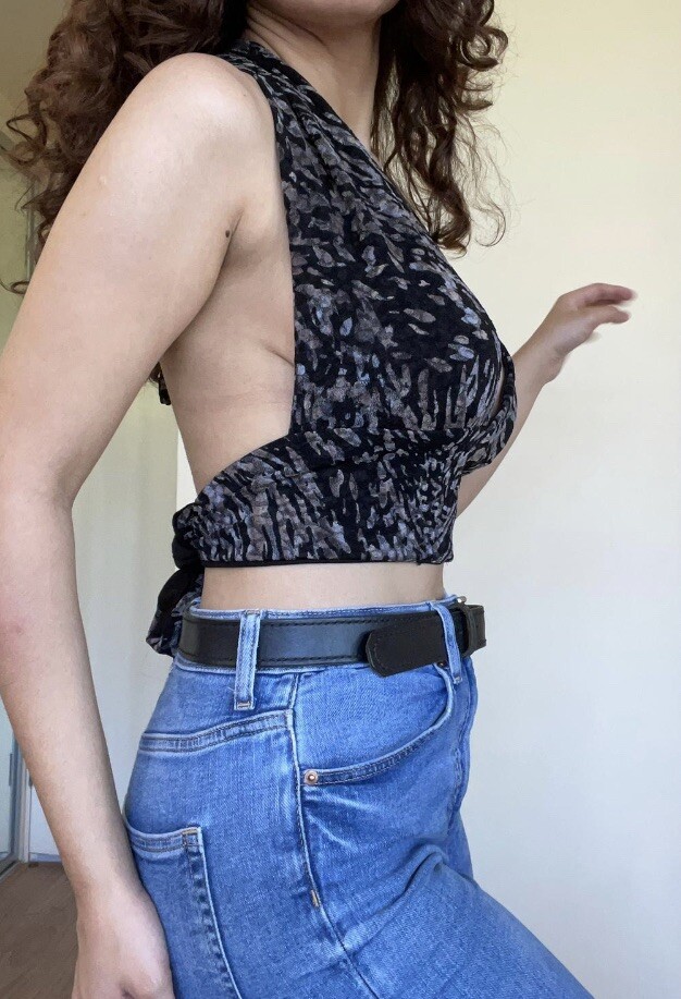 Women Top back Open halter neck