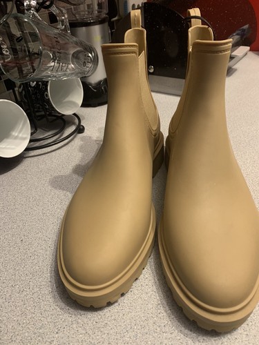 ZARA CAMEL BRAUN REGEN STIEFELETTEN NEU GRÖSSE UK 7 EU 40 GUMMISTIEFEL - Bild 4 von 9