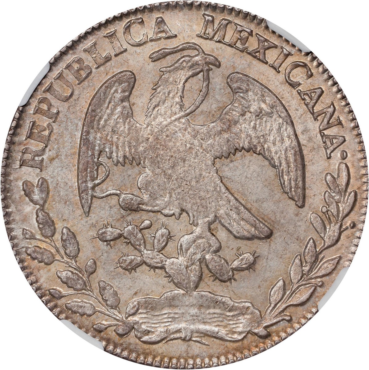 Mexico Silver 8 Reales 1861-Zs VL Zacatecas Mint. NGC MS-61