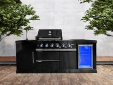 Sizzler Bistro Outdoor Kitchen With Fridge, Sink, 5 Burner Grill and Side Burner