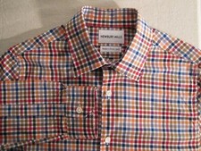 Newbury Mills Men's Size 14.5 Multicolor Rainbow Plaid Cotton Long Sleeve Shirt