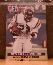 FOOTBALL CARD PRO SET NFL 1991 TERRY ALLEN MINNESOTA VIKINGS