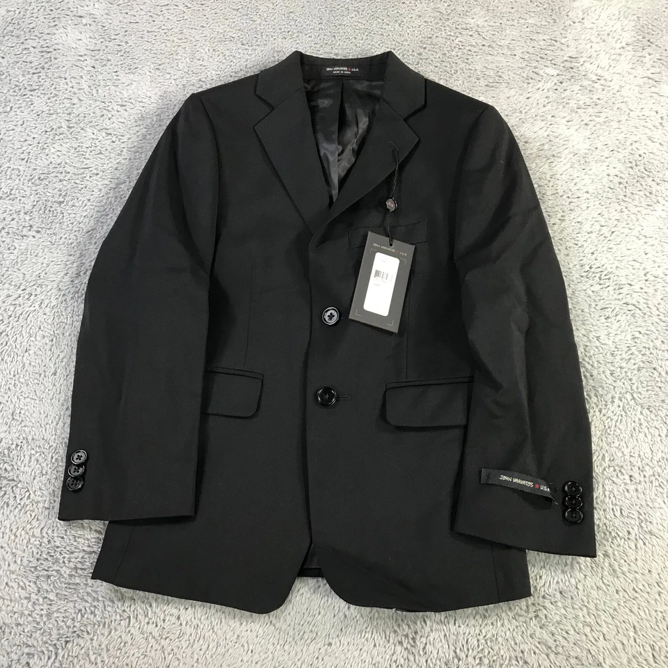 Blazer John Varvatos Niños 8 B Lana Negro Deportivo Abrigo Chaqueta Informal Jóvenes Niños Foto 2 de 4