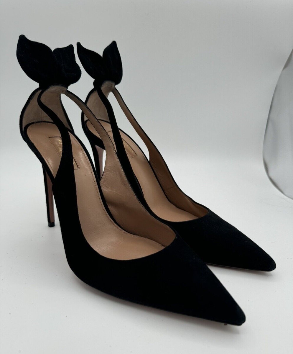 ★送料関税込★【AQUAZZURA】Bow Tie パンプス Aquazzura Bow Tie Suede Pumps 105 Black Size 41 IT, 11 US | eBay