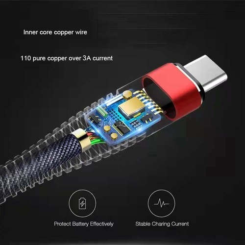 Heavy Duty Braided USB C Type-C Fast Charging Data Sync Charger Cable Long Cord - Picture 8 of 14
