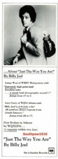 1977 Billy Joel "Just The Way You Are"  Song Release Industry Promo Ad Print
