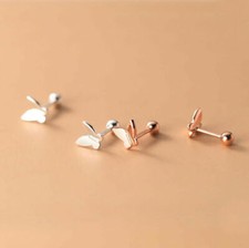 Tiny Butterfly 925 Sterling Silver Tragus Helix Screw Back Stud Earrings A1029