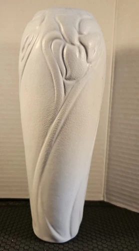 Vintage Van Briggle Ceramic Art Pottery Flower Vase Powder Blue Glaze 9" USA