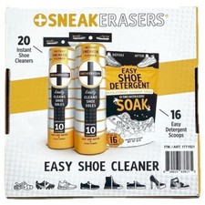 Sneak Erasers Shoe Cleaner 36pc Kit 20 Instant Shoe Erasers  16 Detergent Scoop
