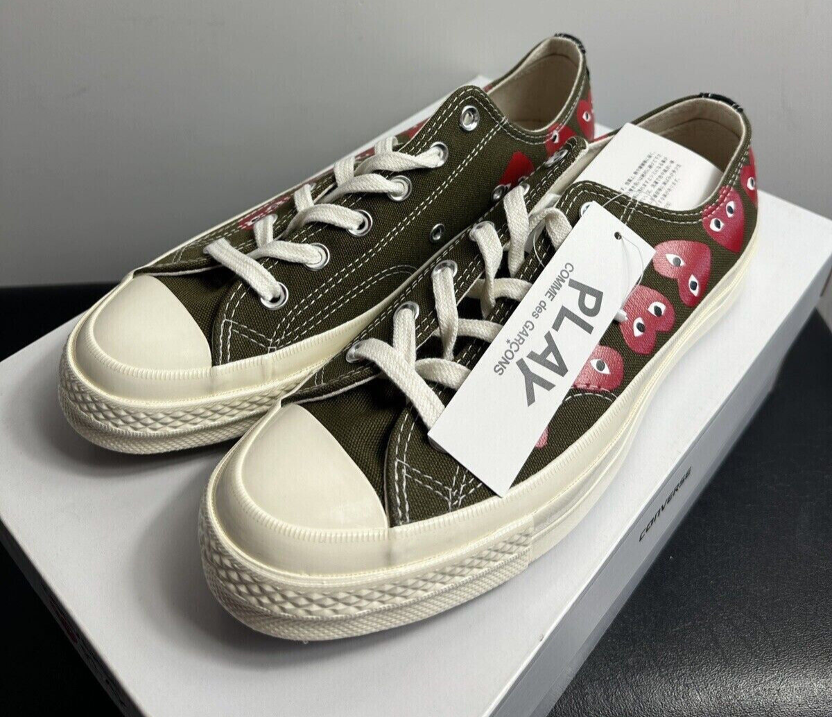 Converse Chuck 70 Low x Comme des Garcons CDG Play Khaki Green UK BNIB
