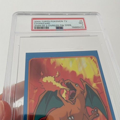 2000 Topps Pokemon Tv Series 2 Oersized Tin Topper #5 Charizard - PSA 7 - Picture 5 of 9