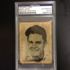 1939 Play Ball Eddie Joost Signed Autographed Card Cincinnati Reds PSA/DNA