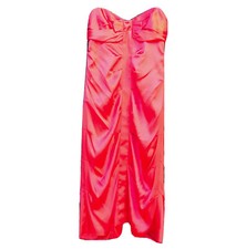 NWT Nicole Miller Silk Blend Red Strapless Party Event Dress Evening Gown Flaw 8