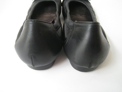 AGL BLACK LEATHER PATENT TOE FLATS WMNS US 10 EUR 40 HOT ITALY $260 - Picture 7 of 9