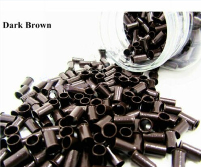 Copper Micro Rings 200X Copper Micro Rings For Hair Extensions Dark Brown 34 30 60 BEADS ...