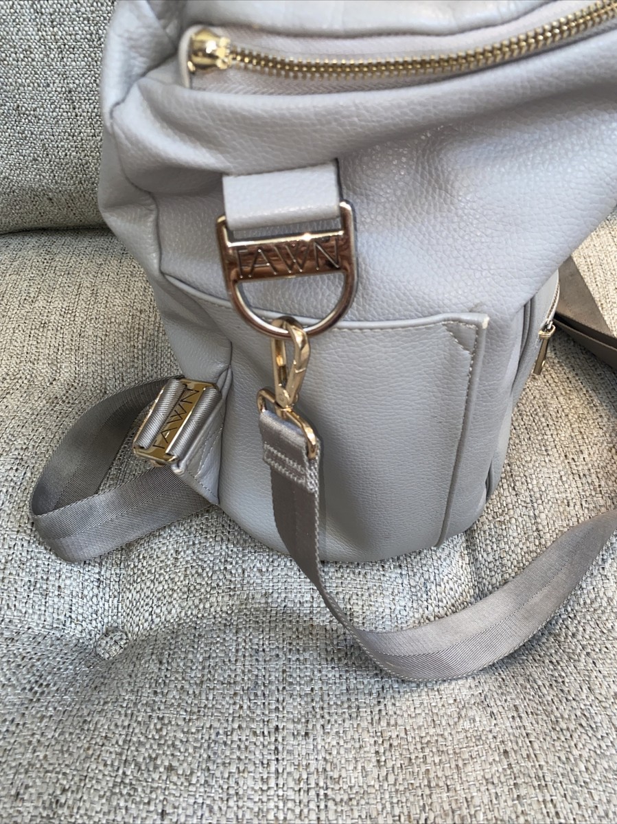 Fawn Design The Original Diaper Bag Gray Vegan Leather  display picture 3