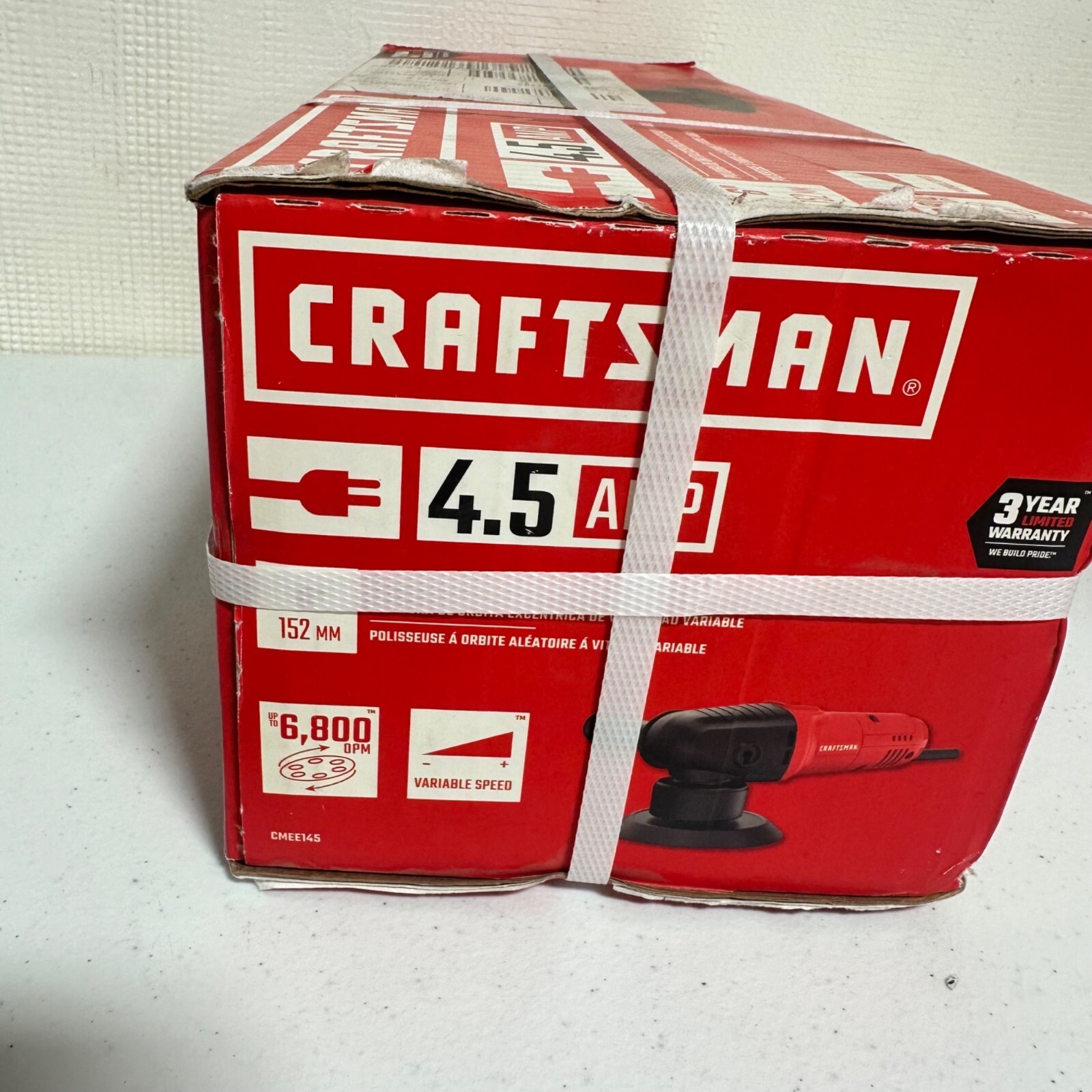 Craftsman 6" Variable Speed Random Orbit Polisher CMEE145-NEW