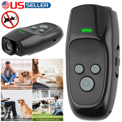 Ultrasonic Anti Dog Barking Repeller Trainer LED Light Sound Chaser Sonics Stop
