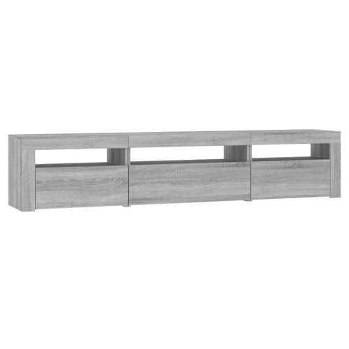 vidaXL Mobile Porta TV con Luci LED Grigio Sonoma 195x35x40 cm - Foto 3 di 11