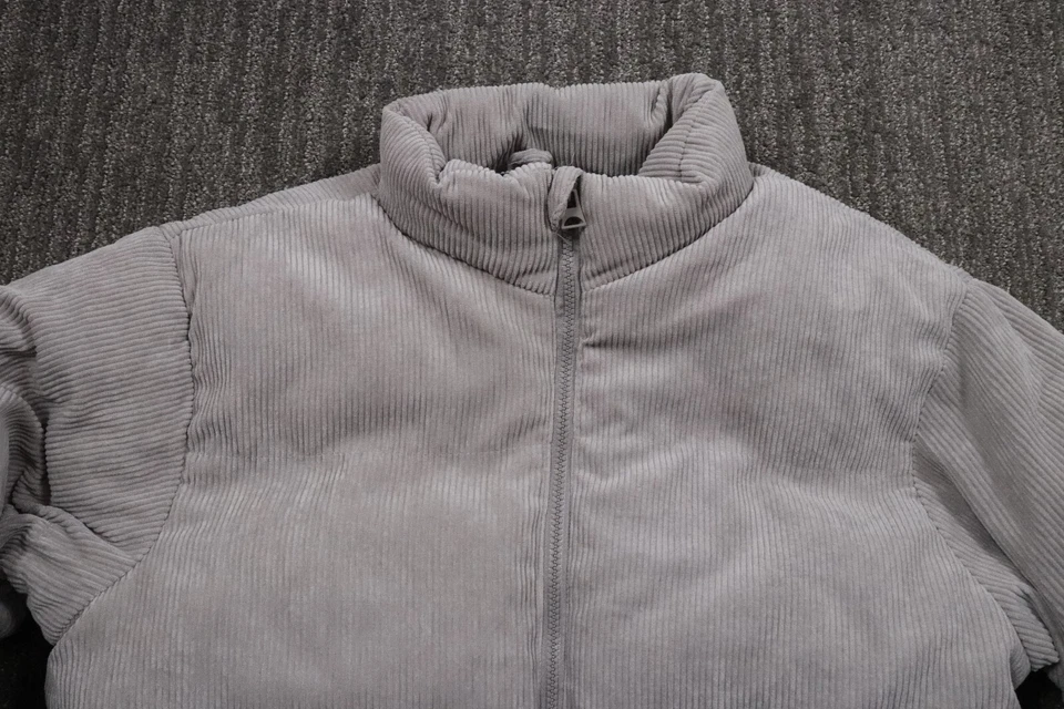 Chaqueta acolchada de pana Brave Soul para hombre gris Y2K ropa de calle Foto 3 de 4