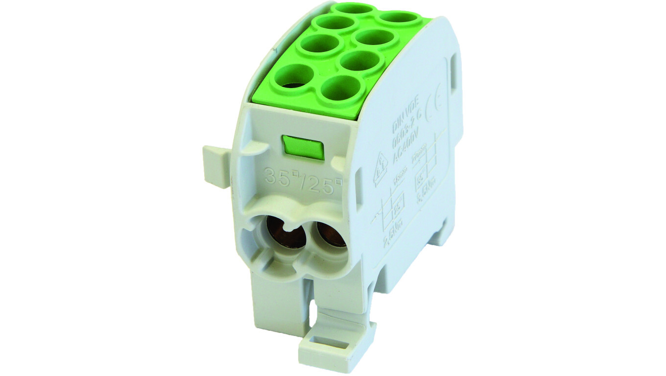 1-potential combined distribution block 125A 2x4-35mm2, 2x2.5-25mm2 green /T2UK