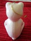 Vintage Lucie Sable 3" WHITE TEDDY BEAR porcelin Christmas Ornament Figurine — photo 6