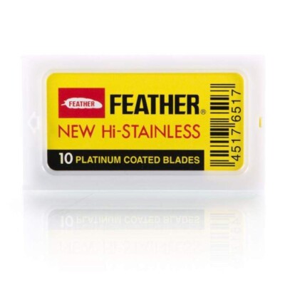 20 FEATHER Hi-Stainless Platinum Double Edge Safety Razor Blades 2