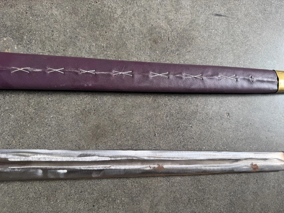 Hand Forged Damascus Steel Viking Sword Sharp Northmen Ornate Replica W Scabbard - Image 3 of 4