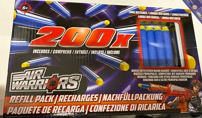 Air Warriors Mega Pack 200 x  Pfeile Nachfüllpackung,NERF Kompatibel ausser MEGA