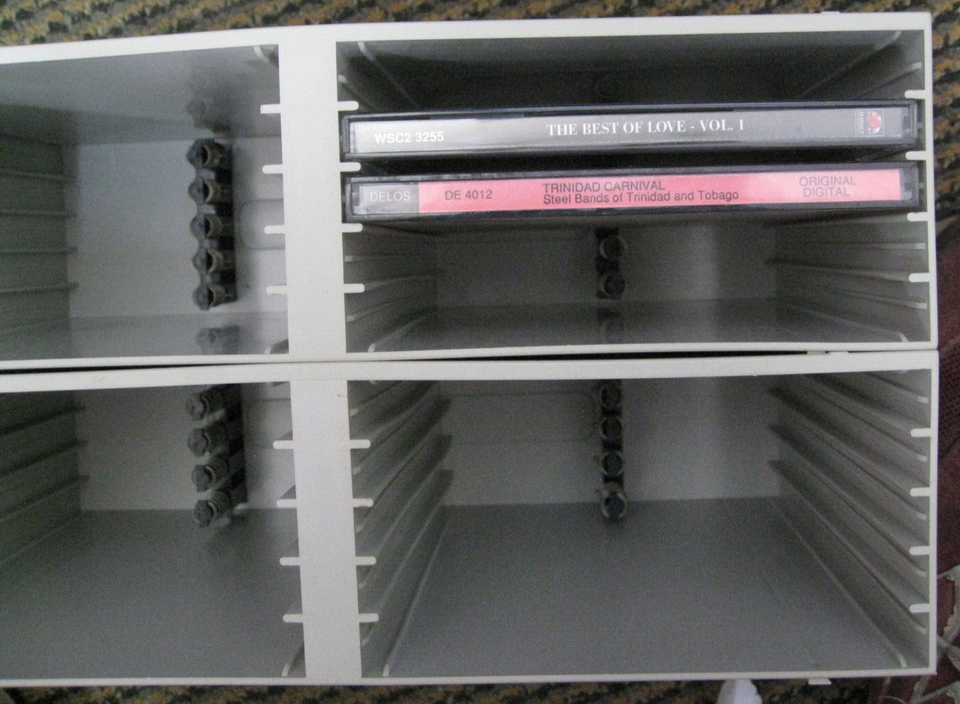 Vintage 10 slot modular CD Storage Racks unique push in/pop out Curtis ...