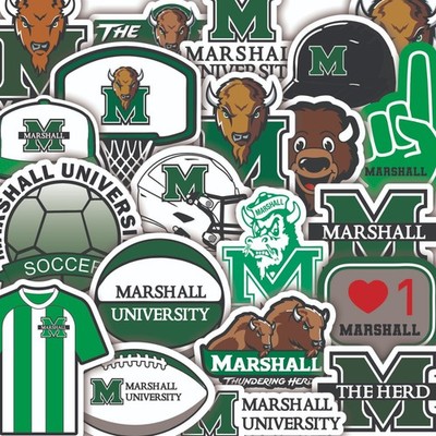 Marshall University Thundering Herd Vinyl Stickers   Set of 20 NCAA College Logo