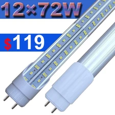 12-100 Pcs T8 4FT G13 Bi Pin Led Tube Light Bulbs 72W 4 Foot Led Shop Lights LED