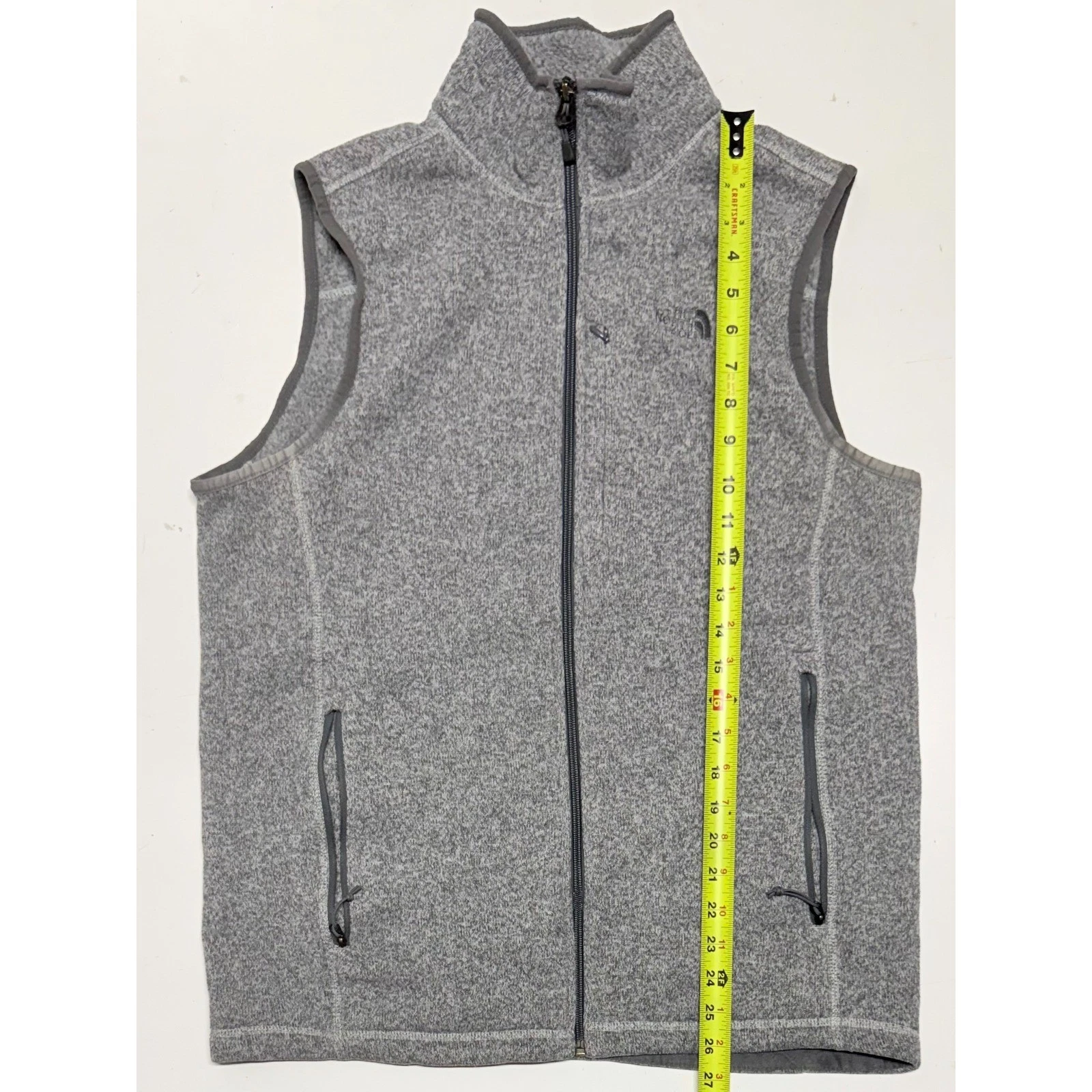 The North Face Fleece Vest Mens Large Gray Heather Full Zip Layer