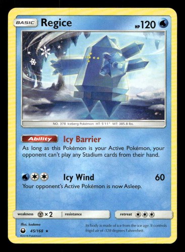 Regice SM - Celestial Storm 45/168 LP Pokemon